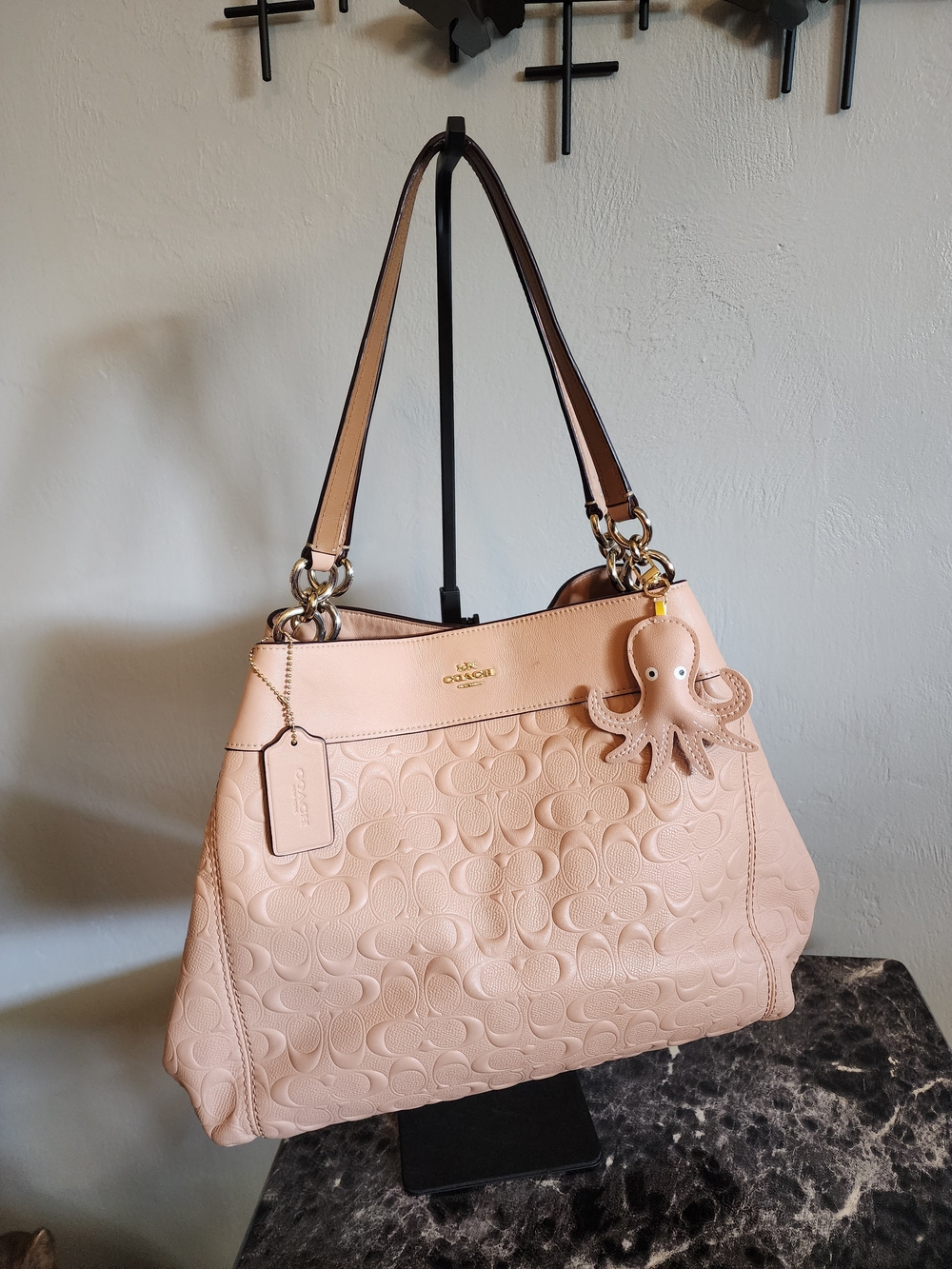 Coach Lexy Shoulder Bag In Nude Pink With Puffed Monogram - Picture 1 of 15